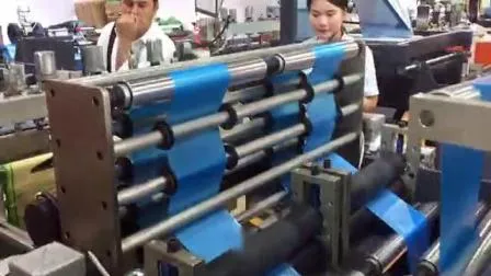 Máquina automática para fabricar saco plástico para lixo com cordão