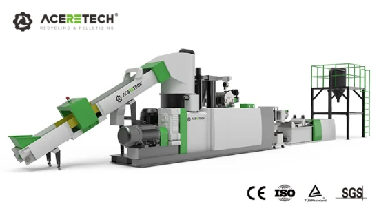 Máquina extrusora granuladora para reciclagem de filme plástico de parafuso único de melhor qualidade com certificados CE/ISO/TUV/BV