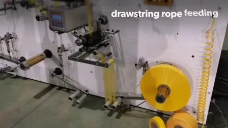 Máquina de fazer saco de plástico de alta velocidade totalmente automática para saco de lixo com cordão
