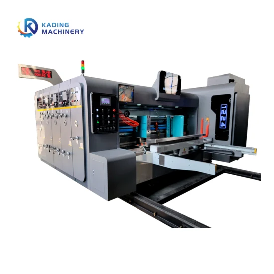 Máquina de corte e vinco giratória totalmente automática para fabricação de caixas personalizadas com ranhura e impressão flexográfica com CE